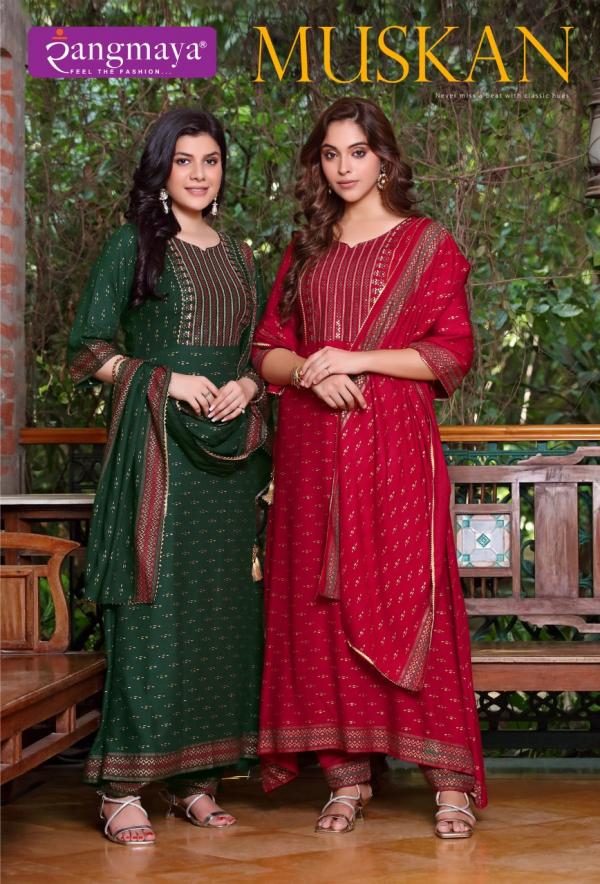 Rangmaya Muskan Rayon Designer Exclusive Readymade Suit